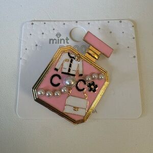 New MINT pink perfume bottle brooch